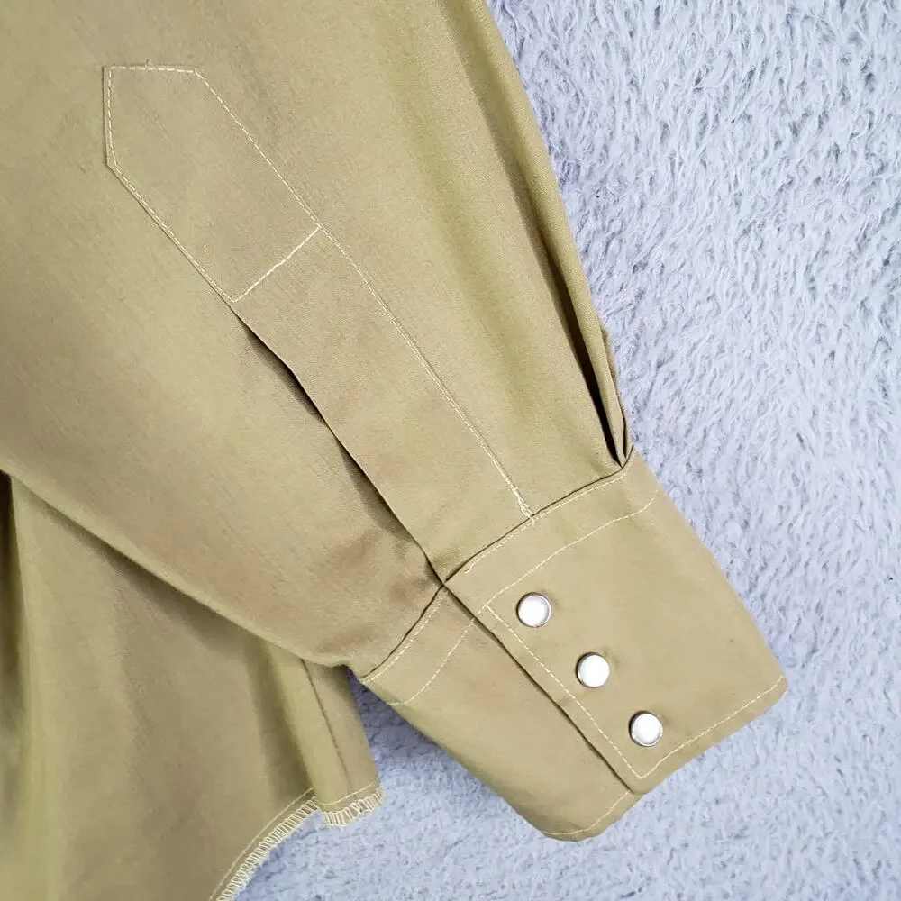 VTG 70s Pearl Snap Western Shirt Mens L Rockabilly Floral Cowboy Montgomery Ward - Picture 6 of 10